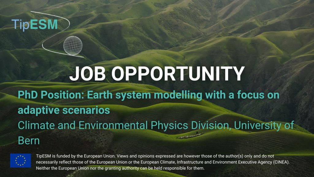 Available PhD Position for Earth system modeling with a focus on adaptive&nbsp;scenarios