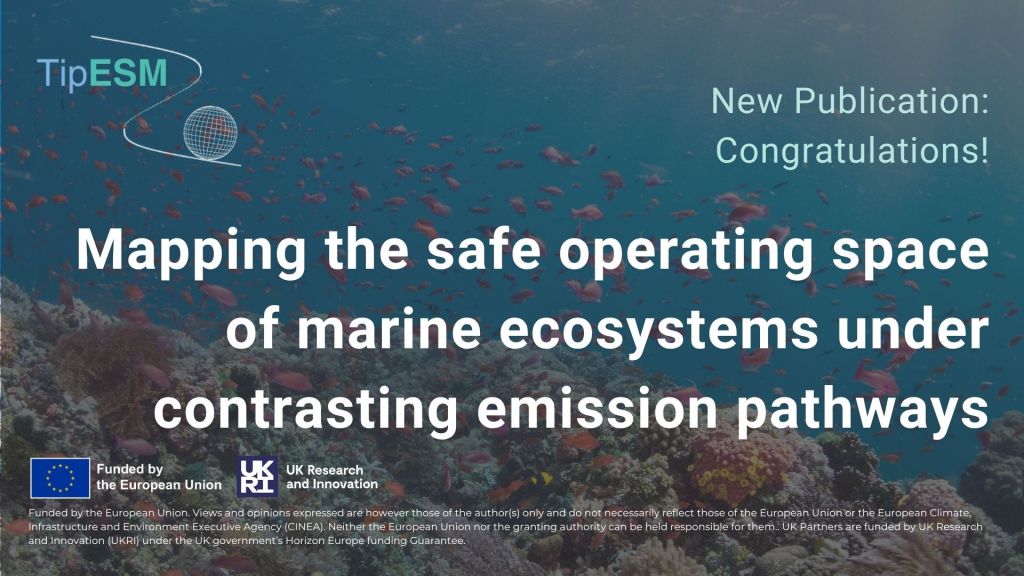 New Publication: Mapping the safe operating space of marine ecosystems under contrasting emission&nbsp;pathways