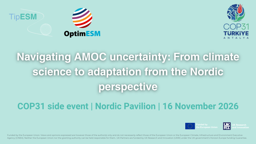 TipESM and OptimESM to host a side event at COP31